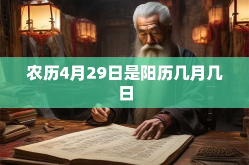 农历4月29日是阳历几月几日 农历4月29日是阳历几月几日