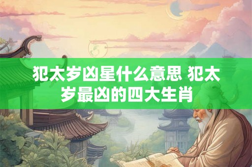 犯太岁凶星什么意思 犯太岁最凶的四大生肖 犯太岁凶星什么意思 犯太岁最凶的四大生肖