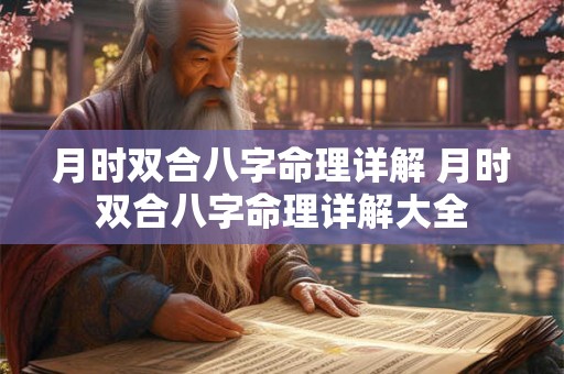 月时双合八字命理详解 月时双合八字命理详解大全