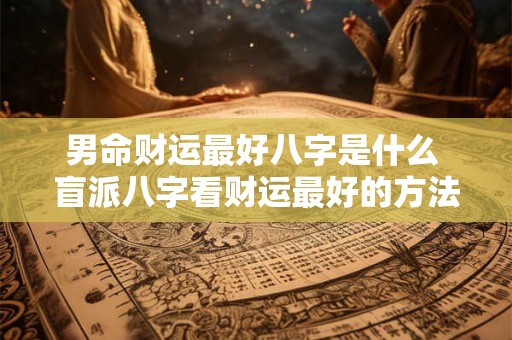 男命财运最好八字是什么 盲派八字看财运最好的方法