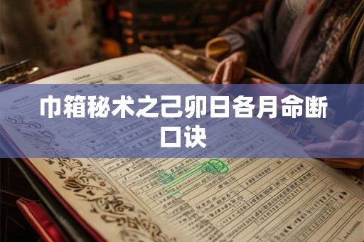 巾箱秘术之己卯日各月命断口诀 巾箱秘术之己卯日各月命断口诀