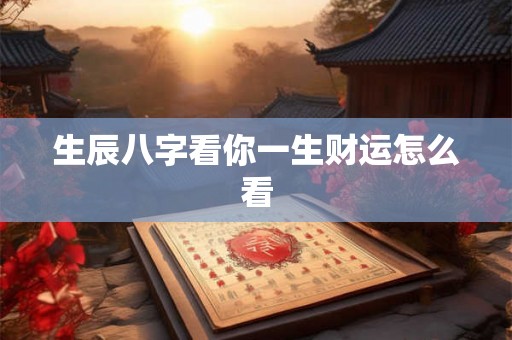 生辰八字看你一生财运怎么看