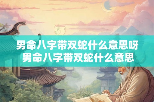 男命八字带双蛇什么意思呀 男命八字带双蛇什么意思呀怎么解释 男命八字带双蛇什么意思呀 男命八字带双蛇什么意思呀怎么解释