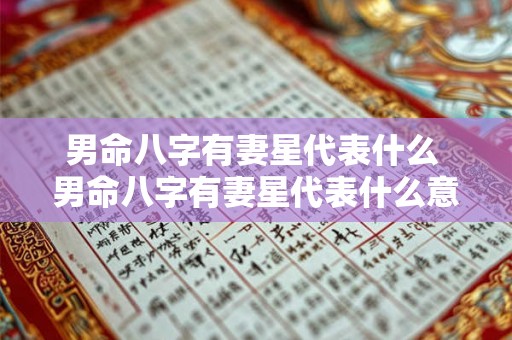 男命八字有妻星代表什么 男命八字有妻星代表什么意思 男命八字有妻星代表什么 男命八字有妻星代表什么意思