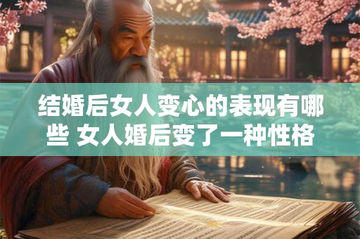 结婚后女人变心的表现有哪些 女人婚后变了一种性格