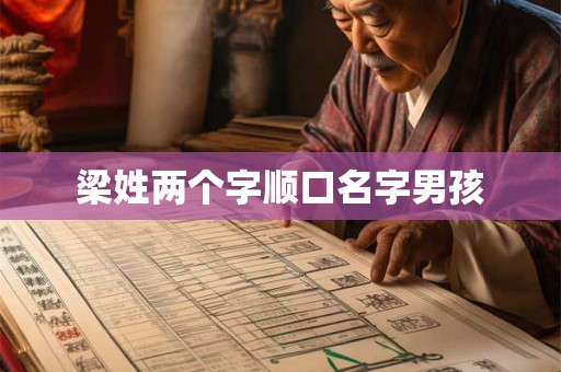 梁姓两个字顺口名字男孩