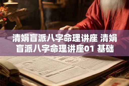 清娟盲派八字命理讲座 清娟盲派八字命理讲座01 基础篇 清娟盲派八字命理讲座 清娟盲派八字命理讲座01 基础篇