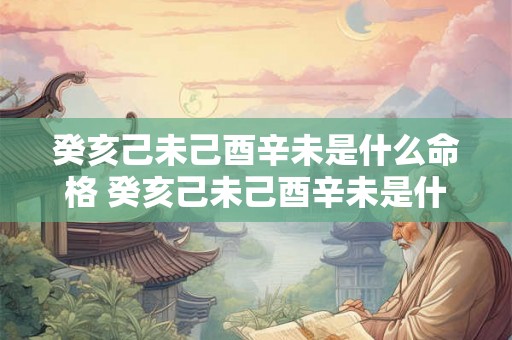 癸亥己未己酉辛未是什么命格 癸亥己未己酉辛未是什么命格的人 癸亥己未己酉辛未是什么命格 癸亥己未己酉辛未是什么命格的人