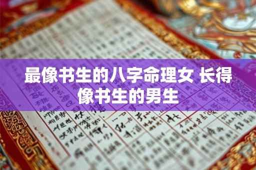 最像书生的八字命理女 长得像书生的男生