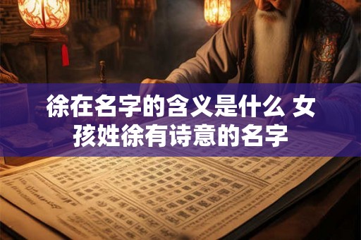 徐在名字的含义是什么 女孩姓徐有诗意的名字 徐在名字的含义是什么 女孩姓徐有诗意的名字