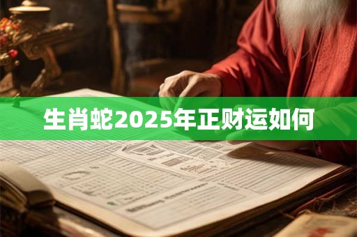 生肖蛇2025年正财运如何
