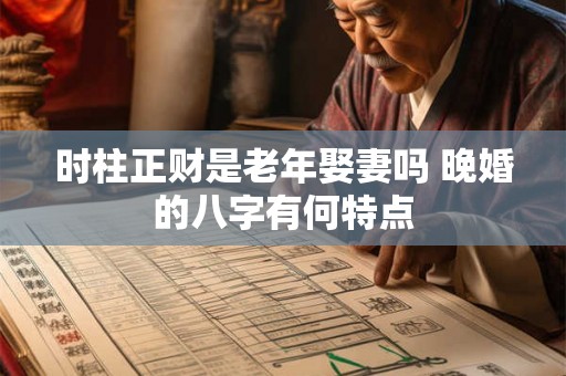 时柱正财是老年娶妻吗 晚婚的八字有何特点