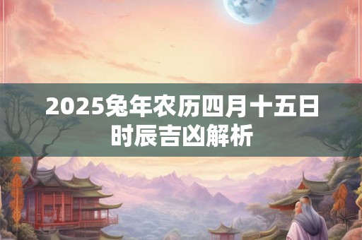 2025兔年农历四月十五日时辰吉凶解析 2025兔年农历四月十五日时辰吉凶解析