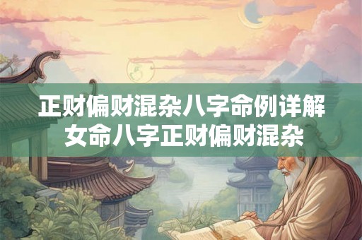 正财偏财混杂八字命例详解 女命八字正财偏财混杂 正财偏财混杂八字命例详解 女命八字正财偏财混杂