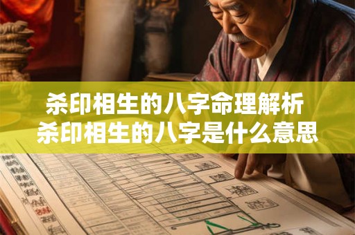 杀印相生的八字命理解析 杀印相生的八字是什么意思 杀印相生的八字命理解析 杀印相生的八字是什么意思