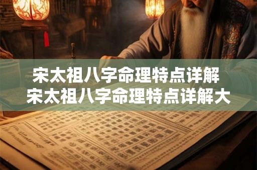 宋太祖八字命理特点详解 宋太祖八字命理特点详解大全 宋太祖八字命理特点详解 宋太祖八字命理特点详解大全