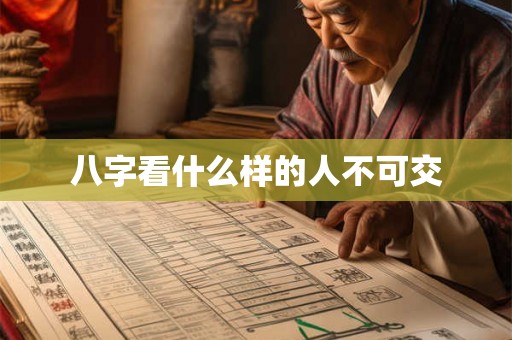 八字看什么样的人不可交