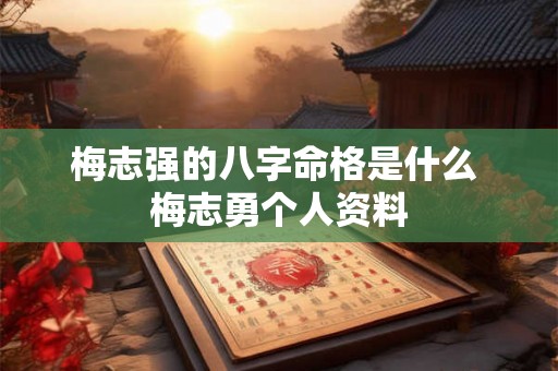 梅志强的八字命格是什么 梅志勇个人资料 梅志强的八字命格是什么 梅志勇个人资料