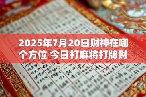 2025年7月20日财神在哪个方位 今日打麻将打牌财运方位 2025年7月20日财神在哪个方位 今日打麻将打牌财运方位