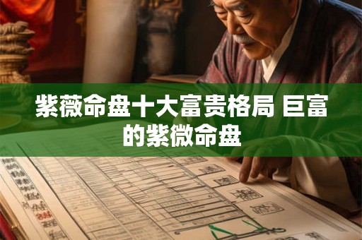 紫薇命盘十大富贵格局 巨富的紫微命盘