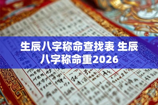 生辰八字称命查找表 生辰八字称命重2026