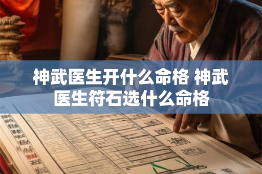 神武医生开什么命格 神武医生符石选什么命格