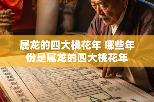 属龙的四大桃花年 哪些年份是属龙的四大桃花年
