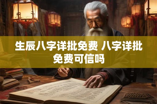 生辰八字详批免费 八字详批免费可信吗 生辰八字详批免费 八字详批免费可信吗