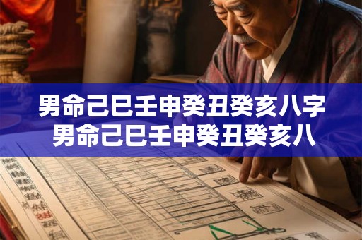 男命己巳壬申癸丑癸亥八字 男命己巳壬申癸丑癸亥八字怎么样