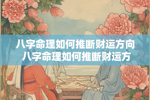 八字命理如何推断财运方向 八字命理如何推断财运方向和方位