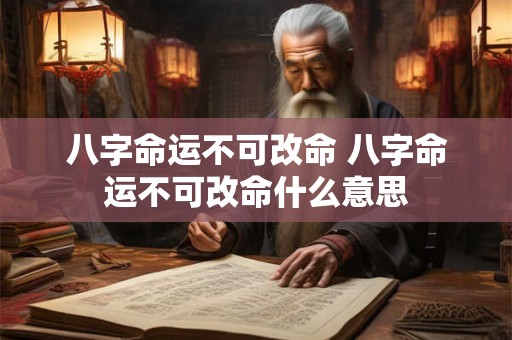 八字命运不可改命 八字命运不可改命什么意思 八字命运不可改命 八字命运不可改命什么意思