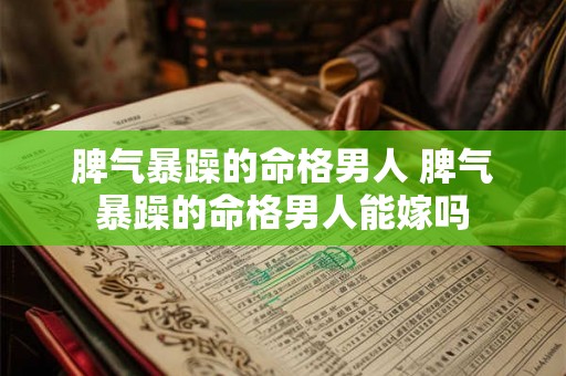 脾气暴躁的命格男人 脾气暴躁的命格男人能嫁吗 脾气暴躁的命格男人 脾气暴躁的命格男人能嫁吗