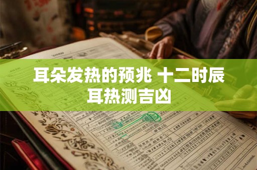 耳朵发热的预兆 十二时辰耳热测吉凶