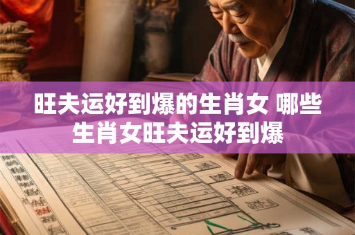 旺夫运好到爆的生肖女 哪些生肖女旺夫运好到爆 旺夫运好到爆的生肖女 哪些生肖女旺夫运好到爆