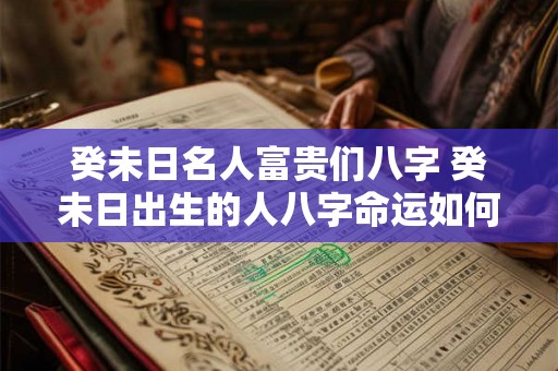 癸未日名人富贵们八字 癸未日出生的人八字命运如何 癸未日名人富贵们八字 癸未日出生的人八字命运如何
