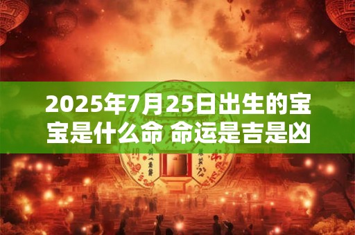2025年7月25日出生的宝宝是什么命 命运是吉是凶 2025年7月25日出生的宝宝是什么命 命运是吉是凶