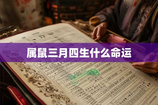 属鼠三月四生什么命运