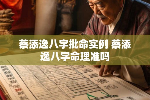蔡添逸八字批命实例 蔡添逸八字命理准吗 蔡添逸八字批命实例 蔡添逸八字命理准吗