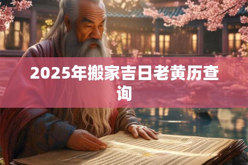 2025年搬家吉日老黄历查询