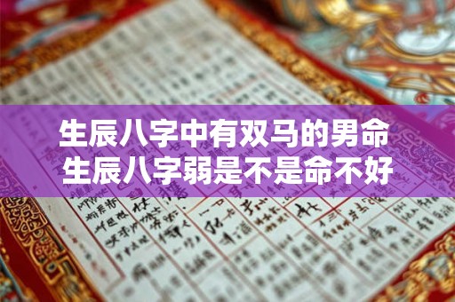 生辰八字中有双马的男命 生辰八字弱是不是命不好 生辰八字中有双马的男命 生辰八字弱是不是命不好