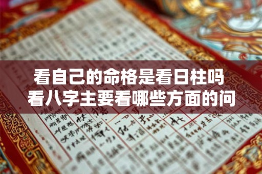 看自己的命格是看日柱吗 看八字主要看哪些方面的问题 看自己的命格是看日柱吗 看八字主要看哪些方面的问题