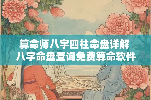 算命师八字四柱命盘详解 八字命盘查询免费算命软件 算命师八字四柱命盘详解 八字命盘查询免费算命软件