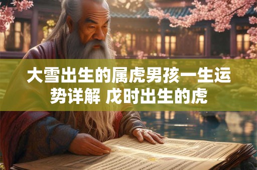 大雪出生的属虎男孩一生运势详解 戊时出生的虎 大雪出生的属虎男孩一生运势详解 戊时出生的虎