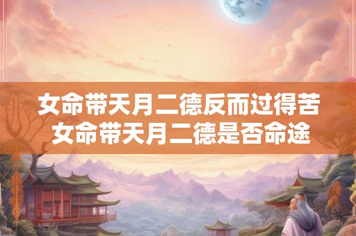 女命带天月二德反而过得苦 女命带天月二德是否命途多舛 女命带天月二德反而过得苦 女命带天月二德是否命途多舛