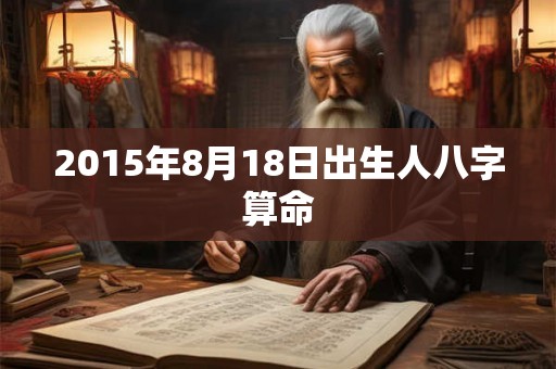 2015年8月18日出生人八字算命