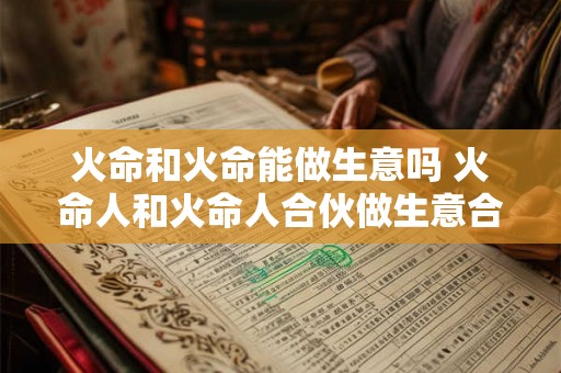 火命和火命能做生意吗 火命人和火命人合伙做生意合财吗