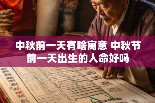 中秋前一天有啥寓意 中秋节前一天出生的人命好吗 中秋前一天有啥寓意 中秋节前一天出生的人命好吗