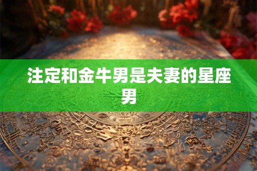 注定和金牛男是夫妻的星座男 注定和金牛男是夫妻的星座男