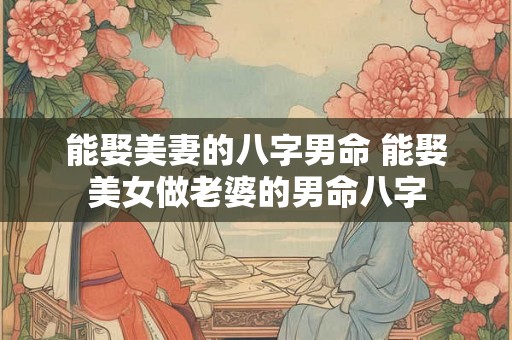 能娶美妻的八字男命 能娶美女做老婆的男命八字 能娶美妻的八字男命 能娶美女做老婆的男命八字