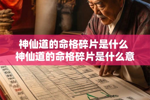 神仙道的命格碎片是什么 神仙道的命格碎片是什么意思 神仙道的命格碎片是什么 神仙道的命格碎片是什么意思